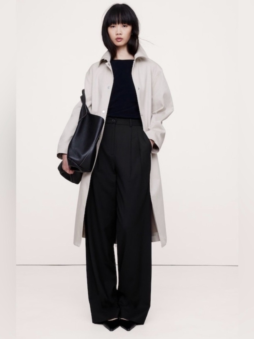 TALL NWT BR SoHo High-Rise Wide-Leg Italian Wool Pant size 8 Tall/Long